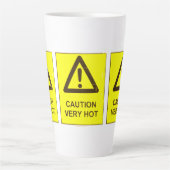 Waarschuwing - Heet Latte Kopje Mok (Voorkant)