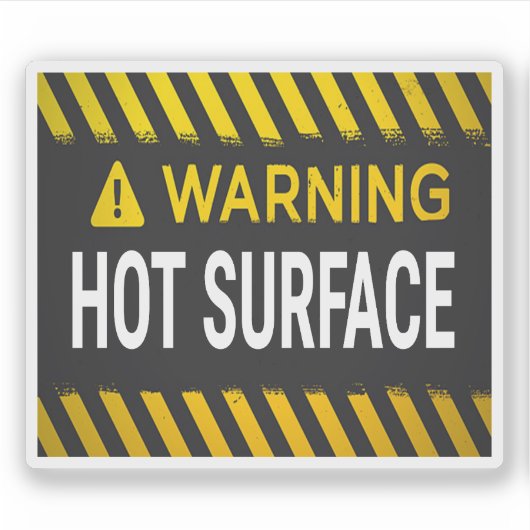 Waarschuwing Heet Oppervlak  Sticker (Voorkant)