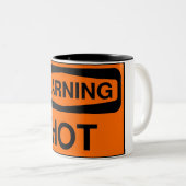 waarschuwing heet tweekleurige koffiemok (Voorkant rechts)