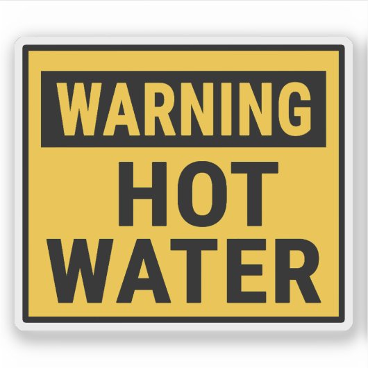 Waarschuwing Heet Water Sticker (Voorkant)