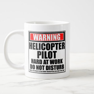 Waarschuwing Helikopterpiloot Hard Aan Het Werk Grote Koffiekop
