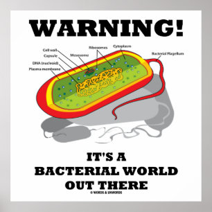 Waarschuwing! Het is een bacteriële wereld daarbui Poster
