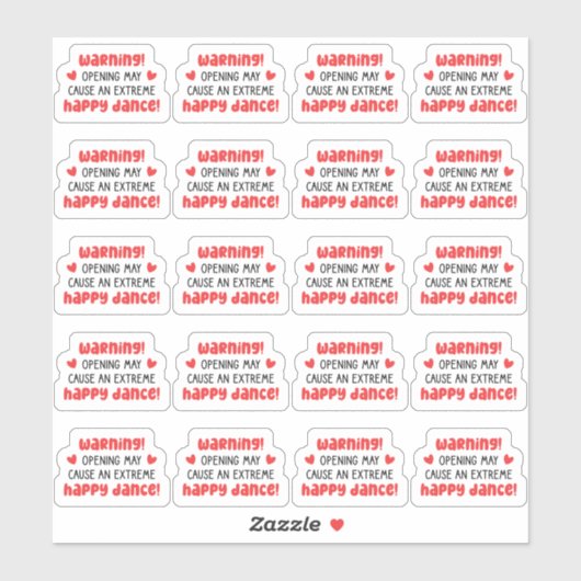 Waarschuwing! Het openen kan een extreme gelukkige Sticker (Vel)