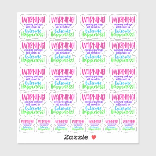 Waarschuwing! Het openingspakket resulteert in Ext Sticker (Vel)