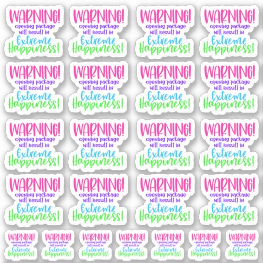 Waarschuwing! Het openingspakket resulteert in Ext Sticker (Voorkant)