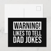 Waarschuwing! Hij vertelt papa Jokes Briefkaart (Voorkant / Achterkant)