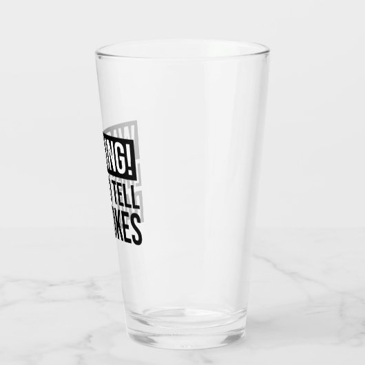 Waarschuwing! Hij vertelt papa Jokes Glas (Links)