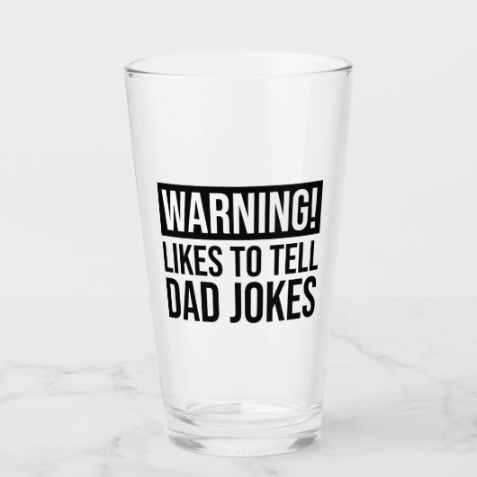 Waarschuwing! Hij vertelt papa Jokes Glas (Voorkant)