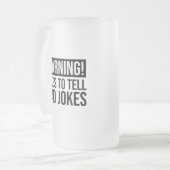Waarschuwing! Hij vertelt papa Jokes Matglas Bierpul (Voorkant links)