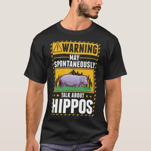 Waarschuwing Hippo Hippopotamus 2 T-shirt (Voorkant)