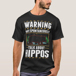 Waarschuwing Hippo Hippopotamus T-shirt