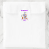 Waarschuwing! Hoge bloeddruk binnenin (RAAS) Ronde Sticker (Tas)