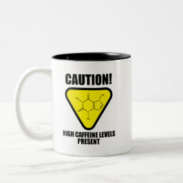 Waarschuwing! Hoge cafeïne niveaus aanwezig Tweekleurige Koffiemok