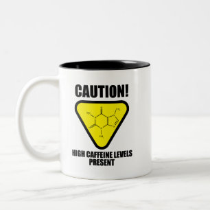 Waarschuwing! Hoge cafeïne niveaus aanwezig Tweekleurige Koffiemok