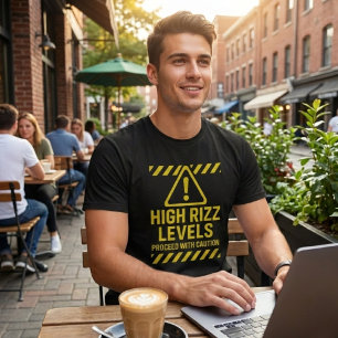 Waarschuwing: Hoge Rizz Niveaus Bord Grappige Gen T-shirt