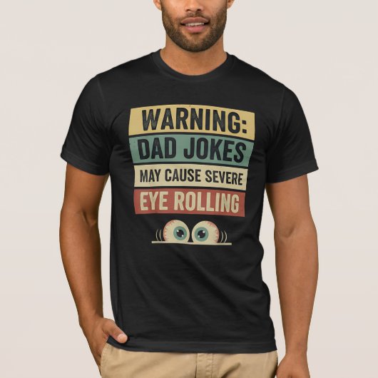 Waarschuwing Hoge Spanning Papa Grappen & Ogen Rol T-shirt (Voorkant)