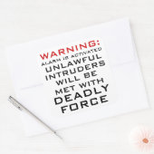 WAARSCHUWING: HOME ALARM, DODELIJKE KRACHT, KASTEL VIERKANTE STICKER (Envelop)