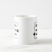 Waarschuwing: Hondenliefhebber Met Koffiemok (Center)