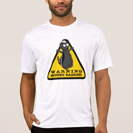 Waarschuwing HONEY BADGER! T-shirt (Voorkant)