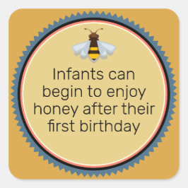 Waarschuwing honingbijen Baby Vierkante Sticker