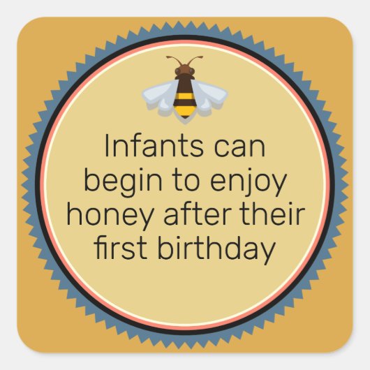 Waarschuwing honingbijen Baby Vierkante Sticker (Voorkant)