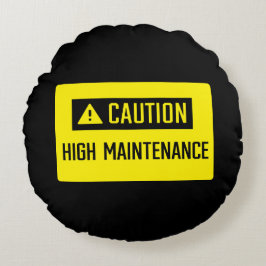 Waarschuwing hoog onderhoud teken rond kussen