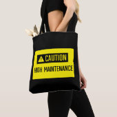 Waarschuwing hoog onderhoud teken tote bag (Dichtbij)