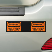 waarschuwing hoogspanning bumpersticker (Op auto)