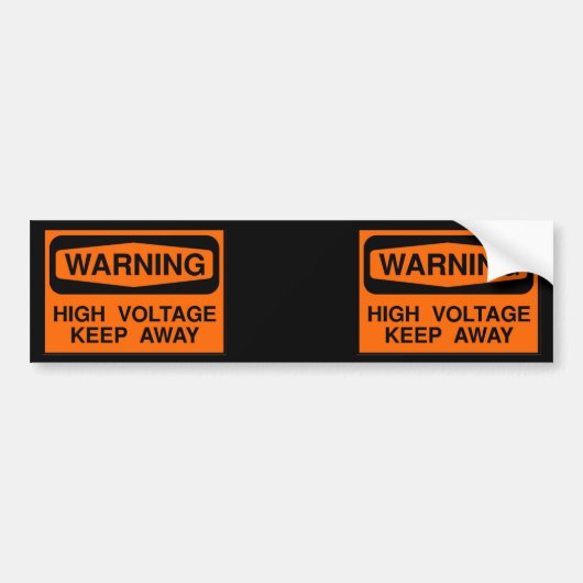 waarschuwing hoogspanning bumpersticker (Voorkant)