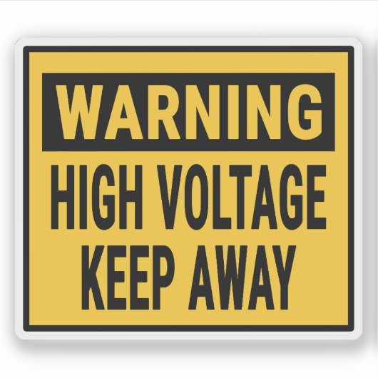 Waarschuwing Hoogspanning weghouden Sticker (Voorkant)
