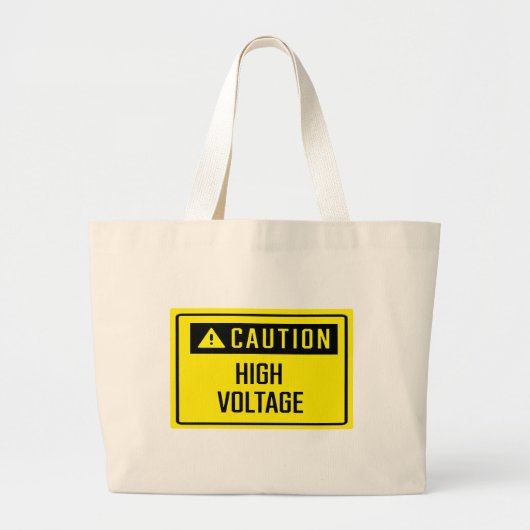 Waarschuwing Hoogspanningssignaal Grote Tote Bag (Voorkant)
