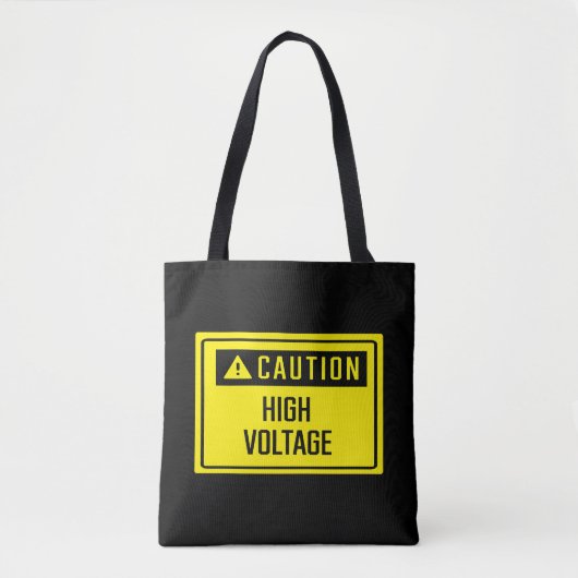 Waarschuwing Hoogspanningssignaal Tote Bag (Voorkant)