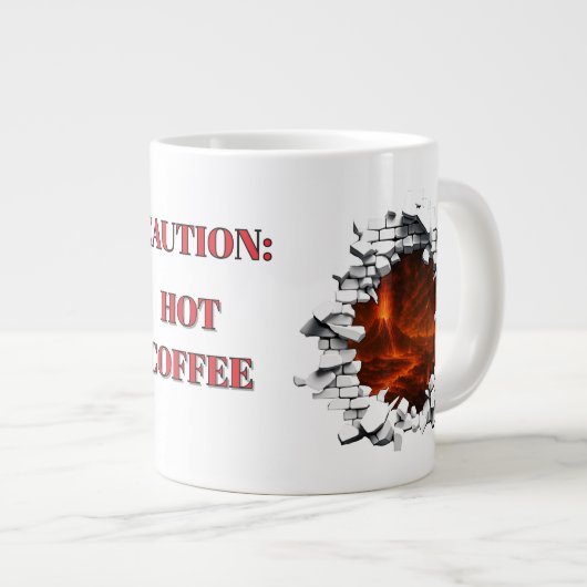 Waarschuwing Hot Coffee Funny Volcano Lava Mok (Voorkant rechts)