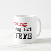 Waarschuwing Hot Covfefe tromp humor mok (Voorkant rechts)