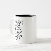 Waarschuwing Hotter met één graad Tweekleurige Koffiemok (Voorkant links)