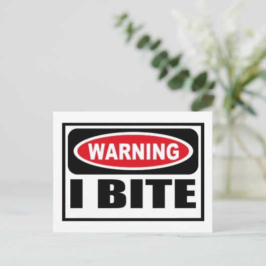 Waarschuwing I BITE Briefkaart (Staand voorkant)