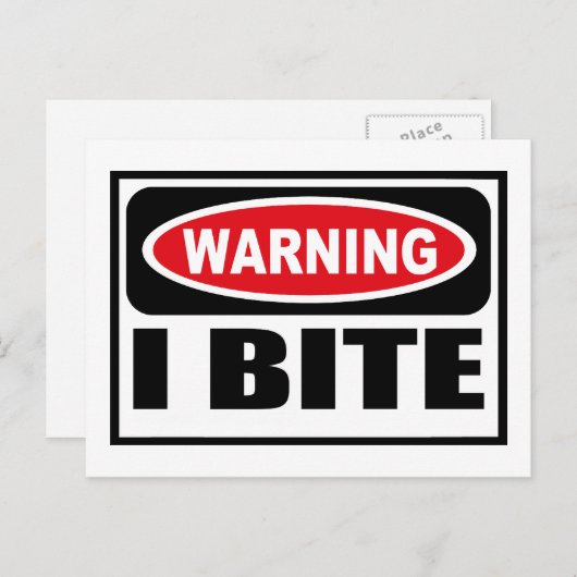 Waarschuwing I BITE Briefkaart (Voorkant / Achterkant)