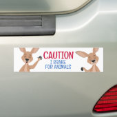 Waarschuwing I Brake voor dieren Australische Kang Bumpersticker (Op auto)