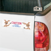 Waarschuwing I Brake voor dieren Australische Kang Bumpersticker (Op Truck)