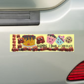 WAARSCHUWING I rem VOOR Chocolate Chibi - Bumpersticker (Op auto)