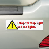 Waarschuwing I Stop voor de Bumpersticker van de T (Op auto)