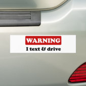 Waarschuwing - I tekst en station Bumpersticker (Op auto)