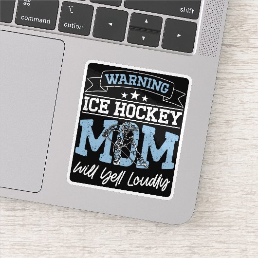 Waarschuwing IJshockey moeder zal luid koele mama Sticker (Detail)