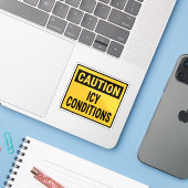 Waarschuwing IJsomstandigheden Sticker (Laptop met iPhone)