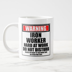 Waarschuwing Ijzerwerker Hard Aan Het Werk Niet St Grote Koffiekop