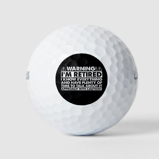 Waarschuwing Ik ben gepensioneerd Grappig pensioen Golfballen (Voorkant)