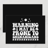 Waarschuwing: ik ben mogelijk gevoelig voor Shenan Kaart (Voorkant / Achterkant)