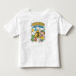 WAARSCHUWING Ik ben net drie - 3e verjaardag gewor Kinder Shirts