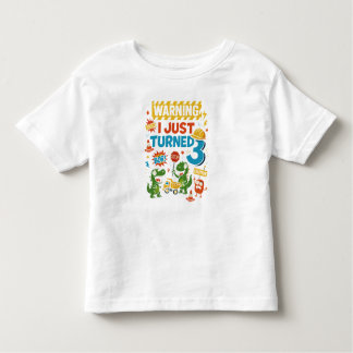 WAARSCHUWING Ik ben net drie - 3e verjaardag gewor Kinder Shirts
