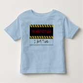 Waarschuwing ik ben twee kinder shirts (Voorkant)